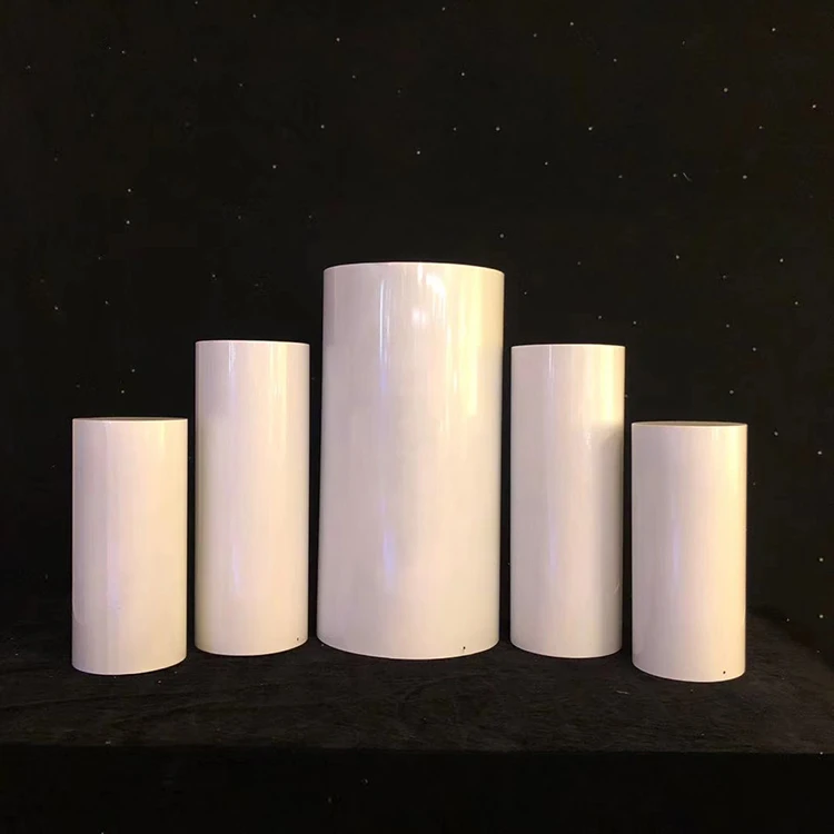 Wholesale Acrylic White Round Plinth  Backdrop Wedding Display Stand for Wedding Stage Decoration