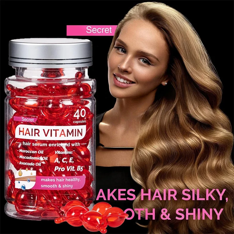 Smooth Silky Hair Vitamin Capsule Keratin Complex Hairs Care Repair Damaged Hair Serum Nourishing Moroccan Oil