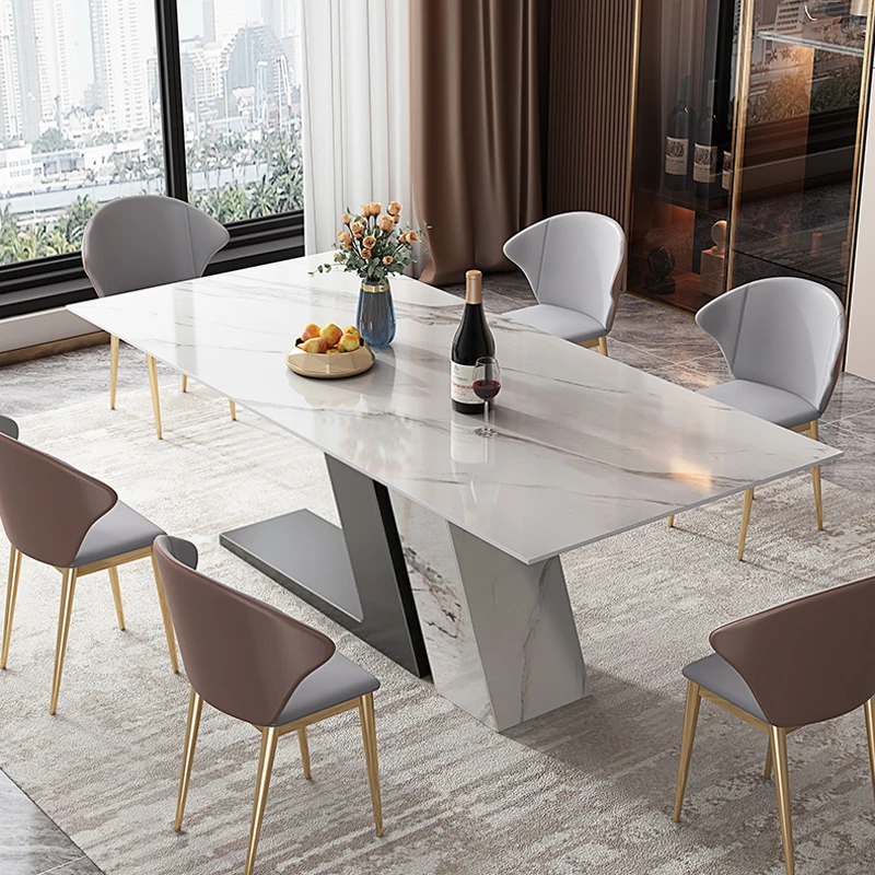 Nordic Modern Simple Style Sintered Top Dining Tables With Chairs For Home And Restaurant