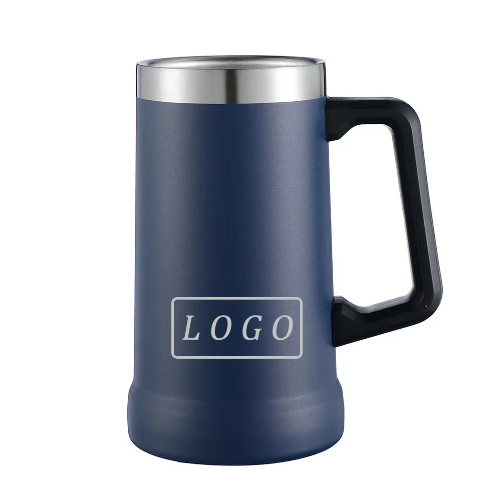 Double Wall Vacuum Insulation 24oz Stainless Steel Beer Mug Big Grip Beer Mug