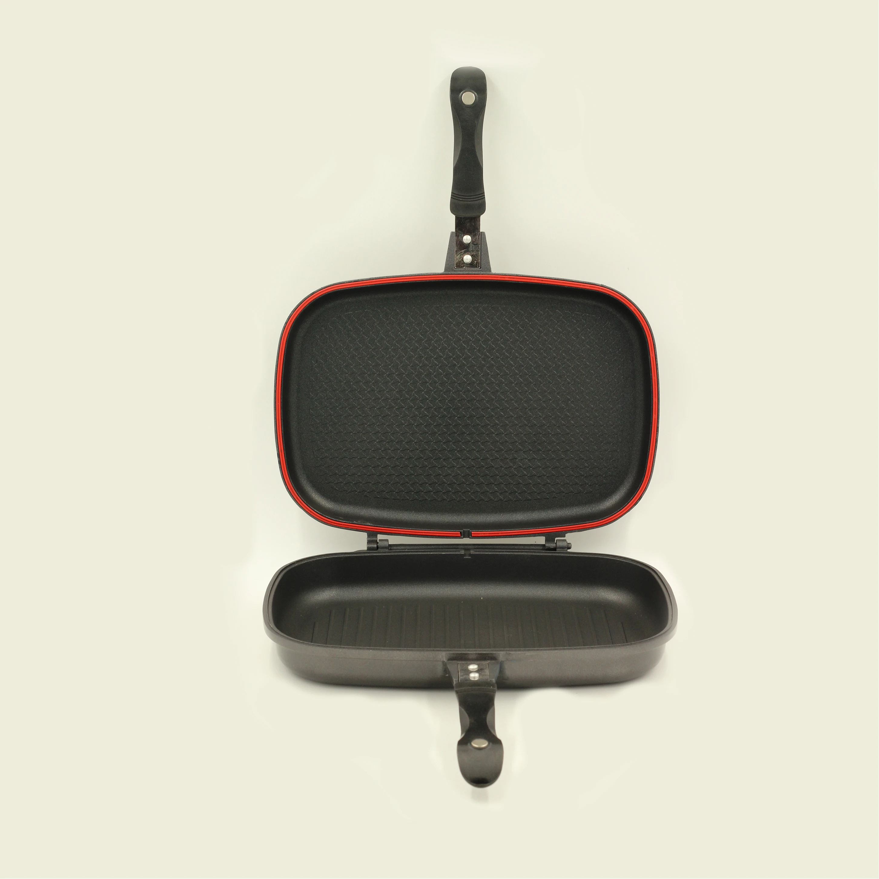 
aluminum cookware Non-stick double sided grill pan die-casting marble frying pan 