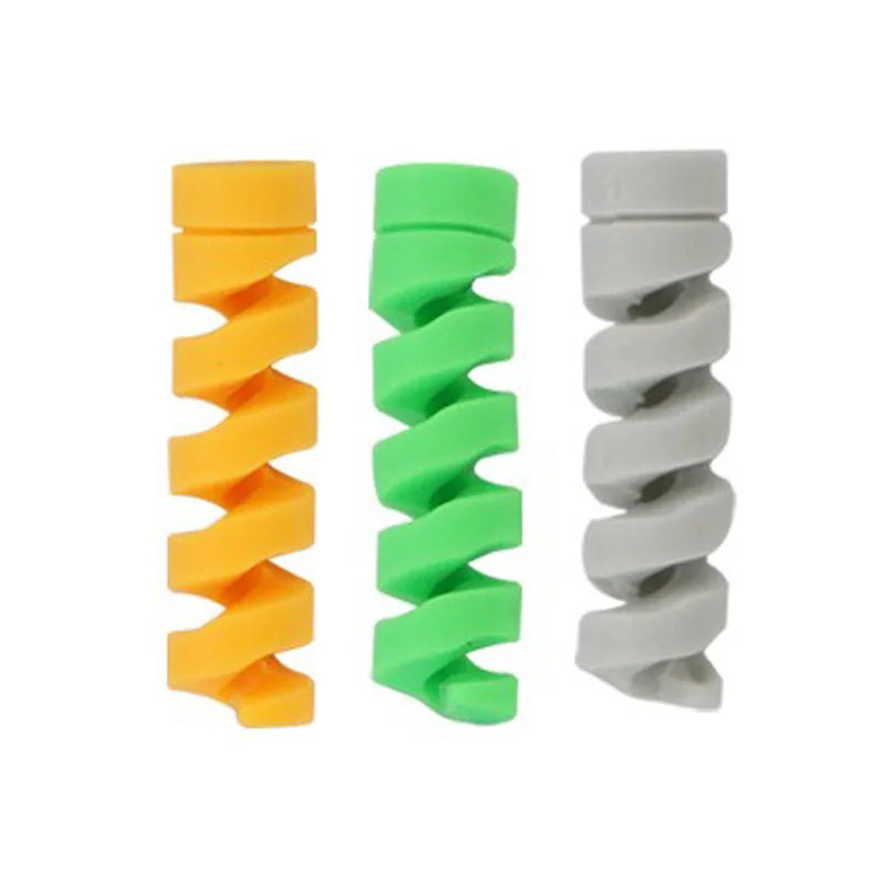 DS2344 Cable Protector Universal Silicone Data Cable Spiral Winder Wire Cord Organizer Cover for USB Charger Cable Cord