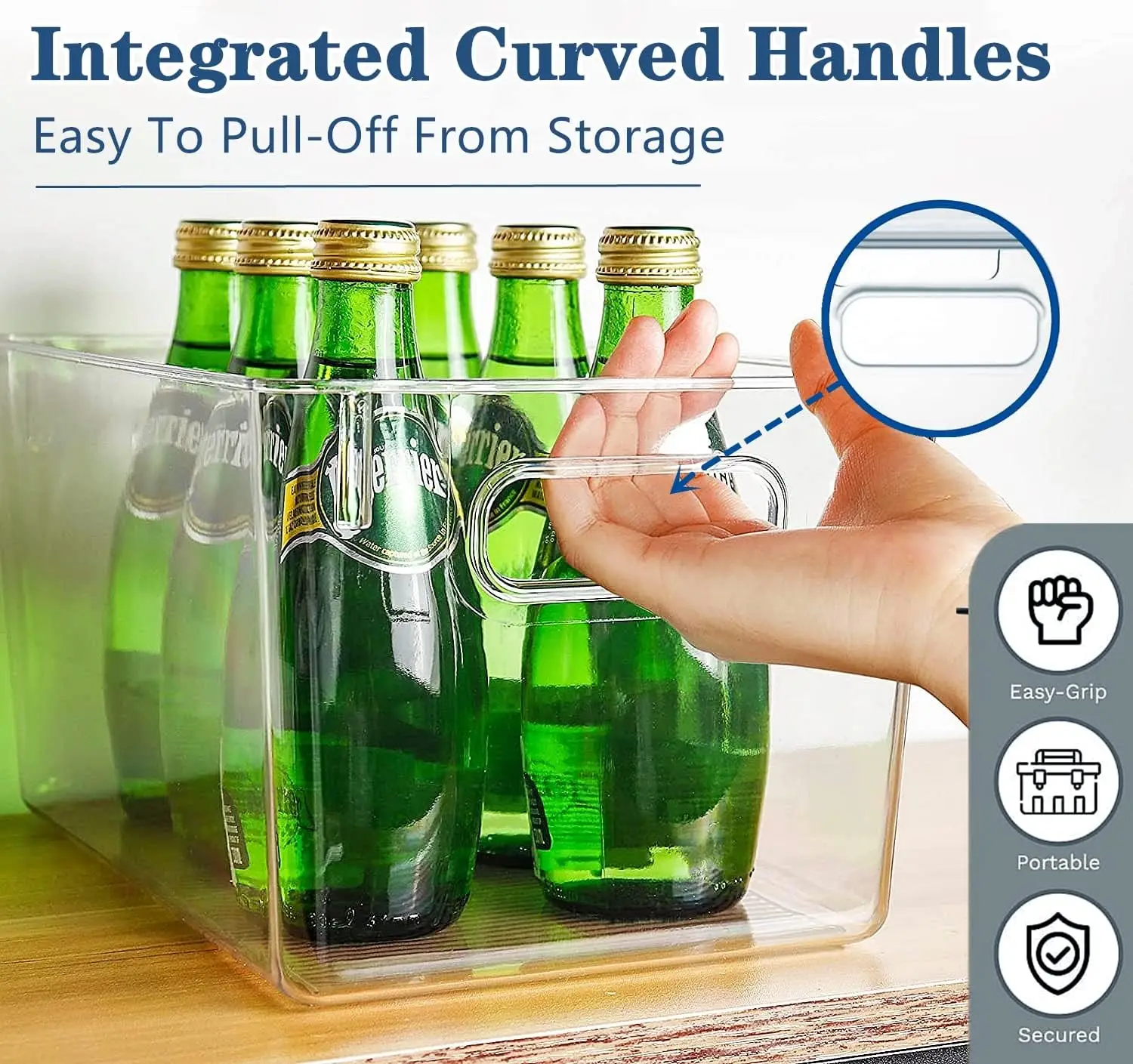 Transparent Kitchen refrigerator storage box Fresh-keeping Acrylic clear organizer for vegetable  fruit egg and home Essential