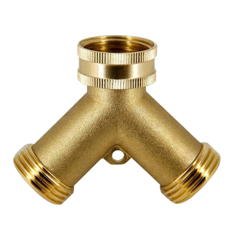 Water Hose Connector Coupler 3 way elbow pipe fittings Y-Shape Brass  2-Way Hose Fitting AIR/OIL/WATER/GAS hose connector