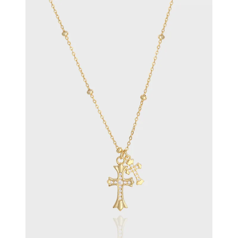 Женские ожерелья с двойным крестом