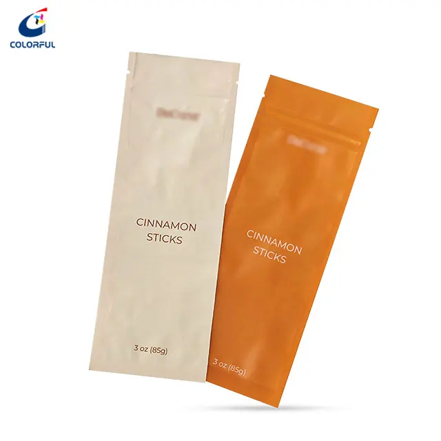 Custom Printed 3 Three Side Seal Plastic Food Packaging Zipper Top Flat Pouch Resealable Bag For Snack