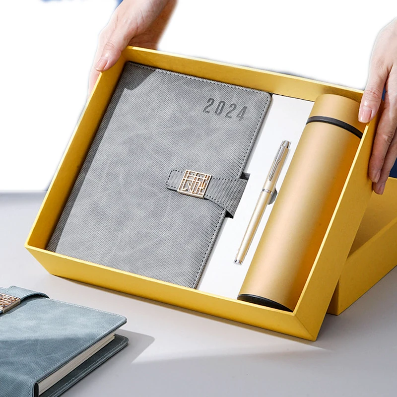 Custom Logo Corporate Business Stationery Luxury A5 Leather Gifts Women Men Christmas Diwali Islamic Promotional Office Gift