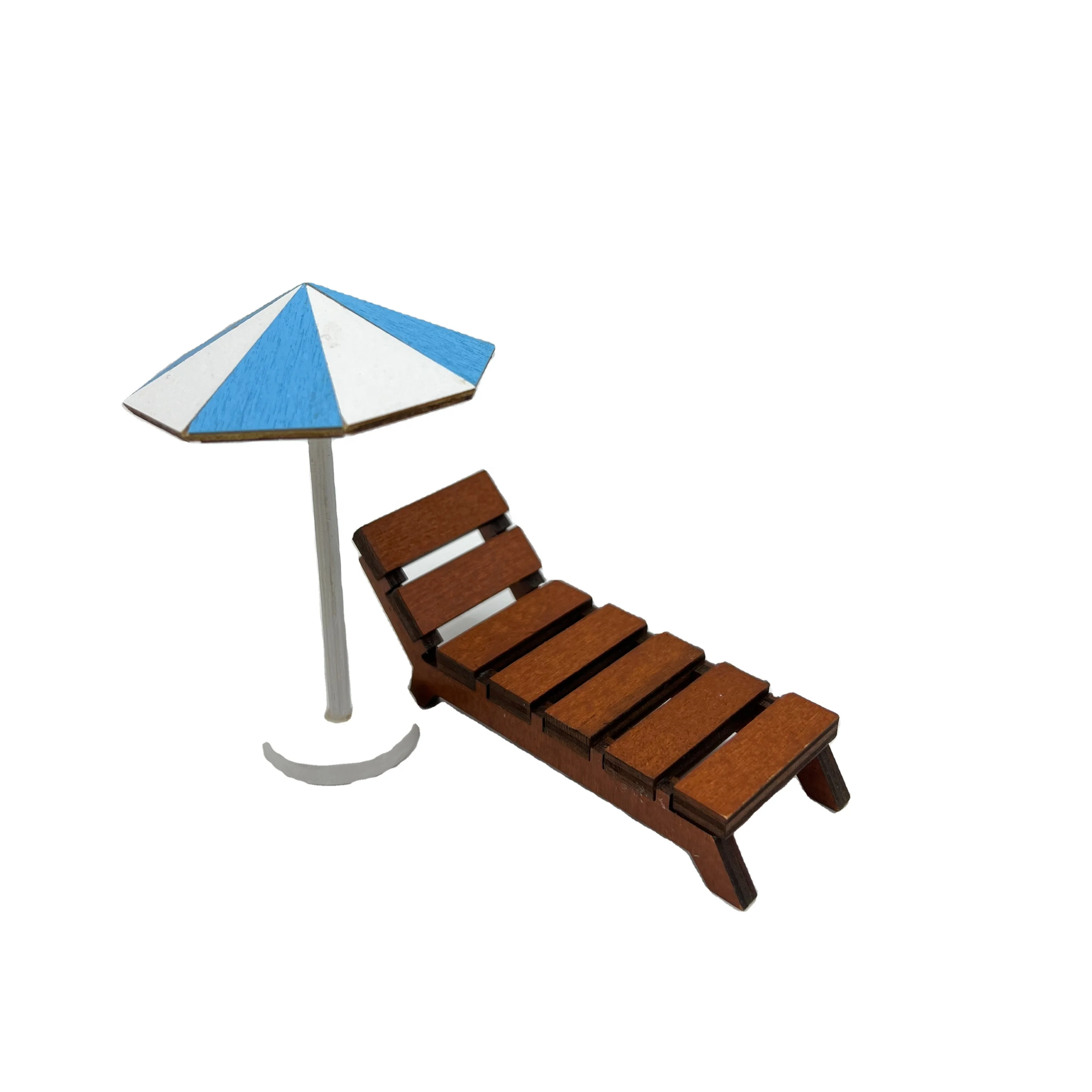 Elf outdoor ornaments blue beach umbrella for kids miniature doll house diy miniature toys