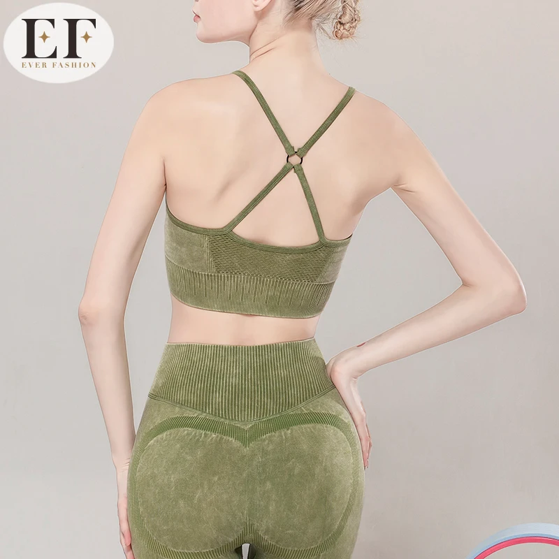 
Ever Fashion Wholesale Hot-selling Product Sexy Women Yoga Clothes Fitness Sports Wear Yoga Bra Black Color 