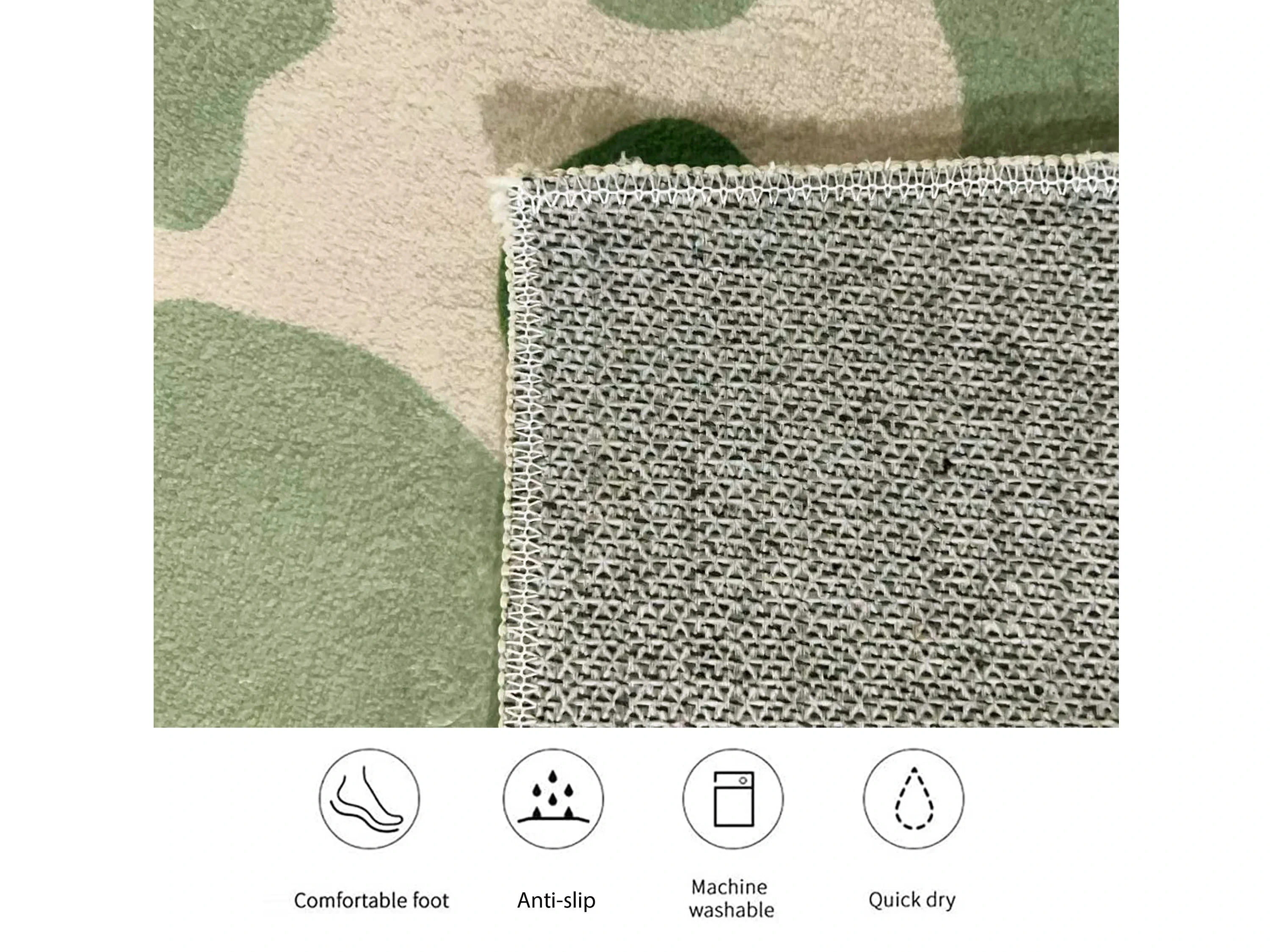 Sage Green Smiley Cow Print Carpet Funky Danish Pastel Decor Floor Mats Cottage core Living Room Modern Minimalist Plus Area Rug