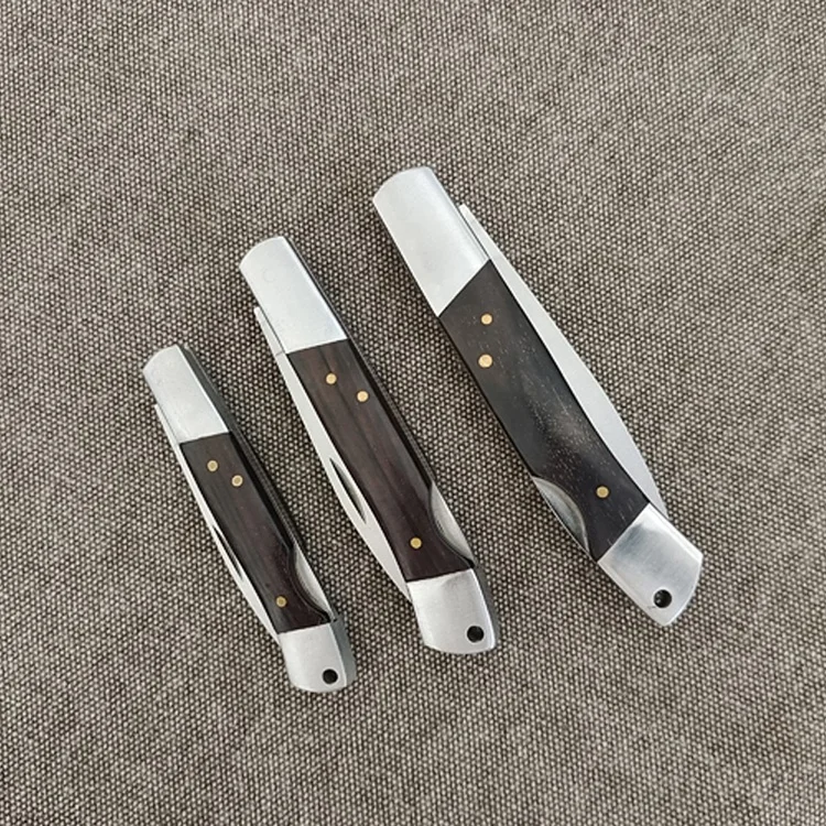 Gentleman Pocket Knives with Ebony Wood Handle in Series Sizes for Outdoor, Camping, EDC and Daily Use