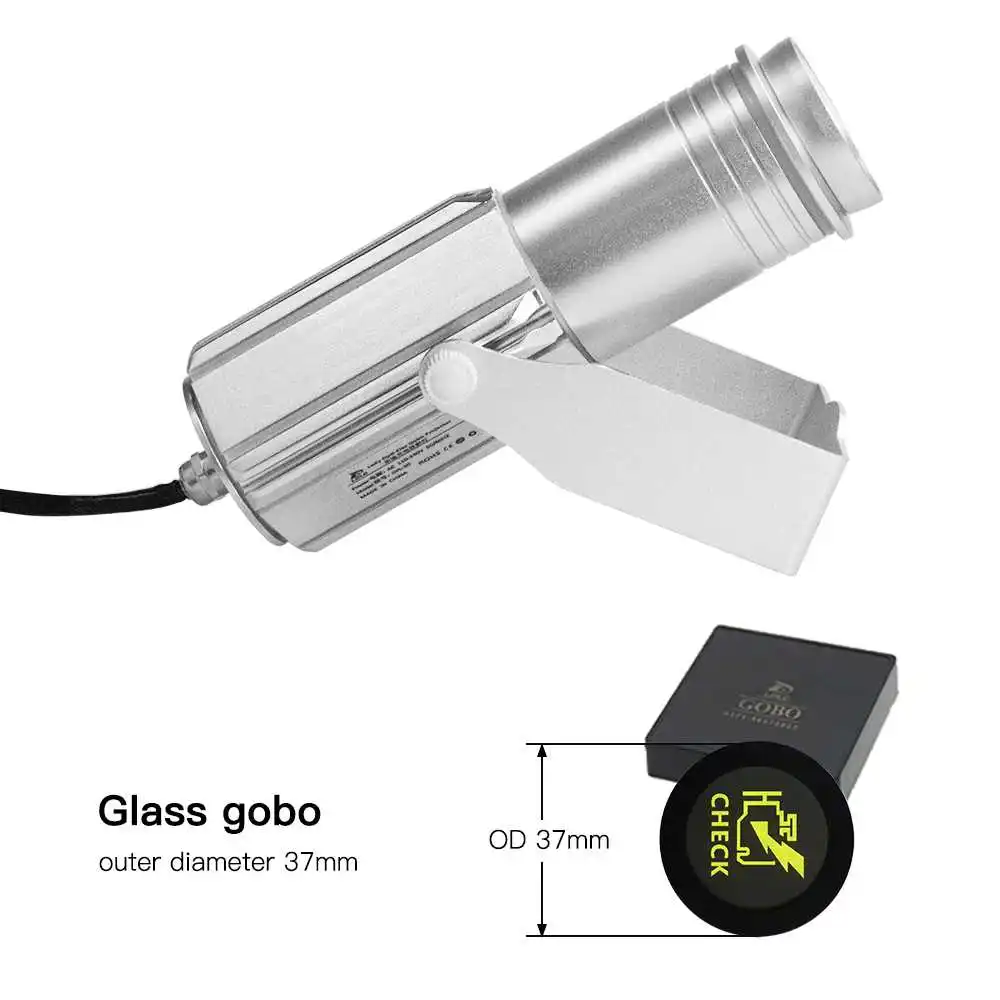 Compact gobo projector advertising Logo rotating light