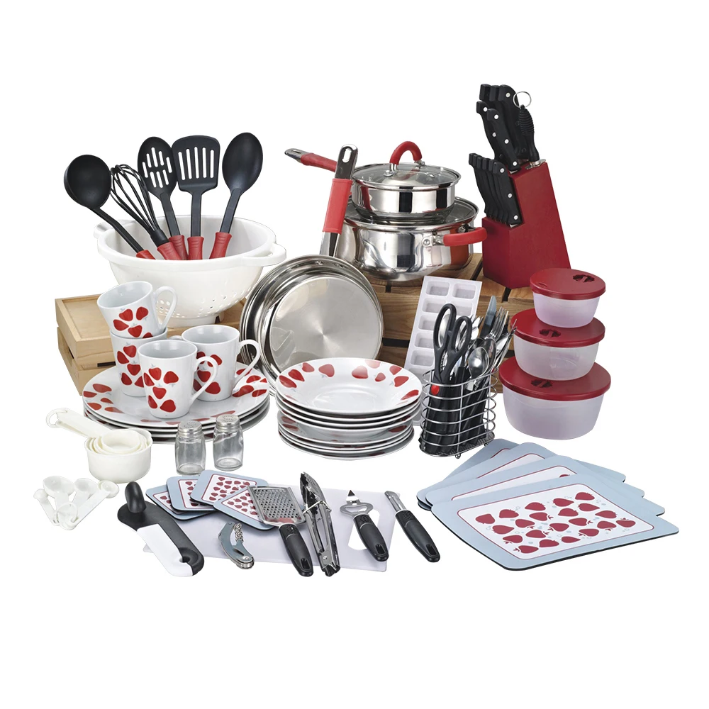 
Advisory Service Approved 90-Piece Amazon Hot Sale Household Cooking Kitchenware Set 