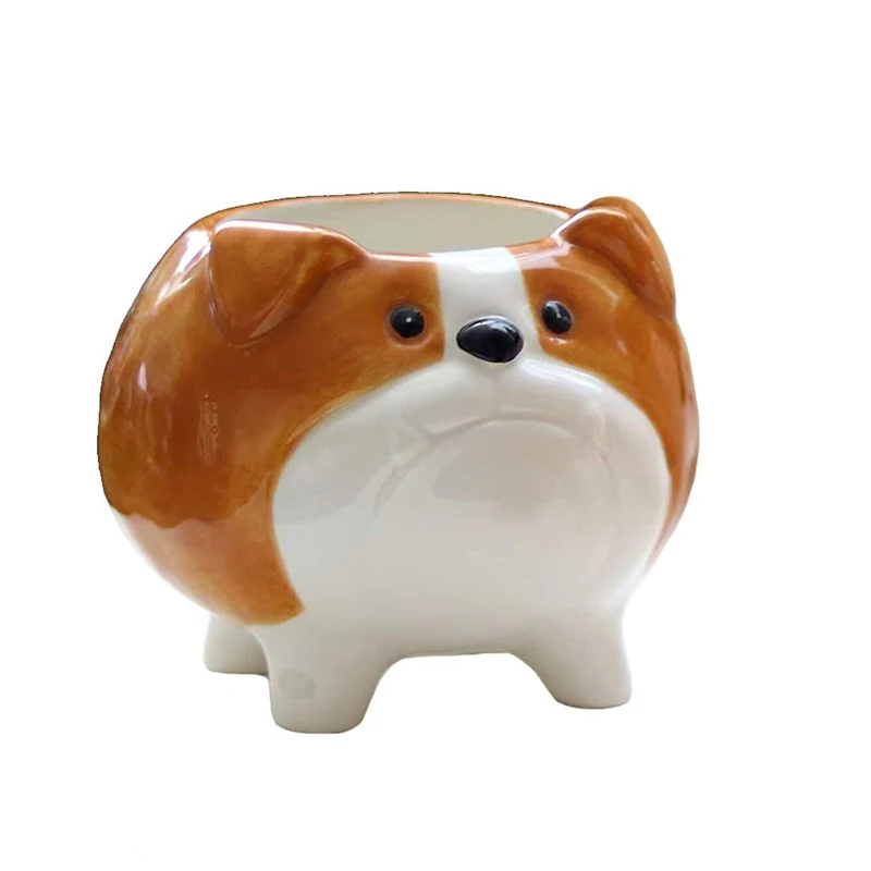
Lovely Succulent Pot Ceramic Planter Animal Dog Planter Pots Planter Ceramic Ornament 
