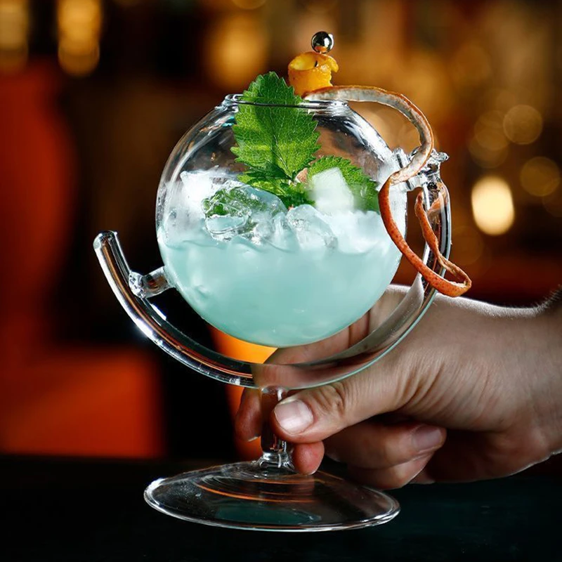Creative tellurion design transparent glass drinking cup water cup clear earth shaped wine glasses