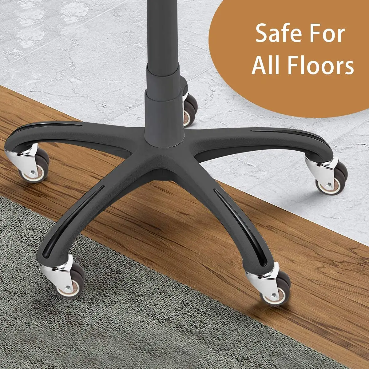 2 inch Office Chair Wheels with Standard Stem Size, Computer Gaming Chair Replacement Double Rubber Casters