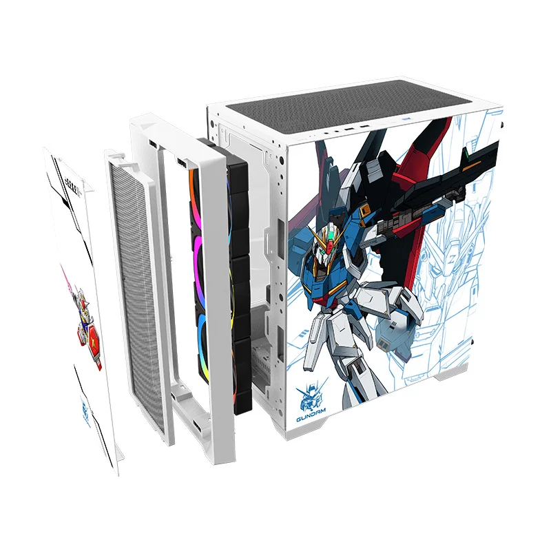 M-ATX Gaming Cabinet Computer Case For Desktop With RGB Fans Transparent Glass Window Panel USB3.0 High Cooling Performance