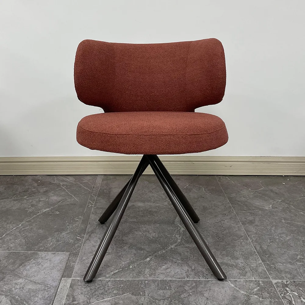 Wholesale Customized Restaurant Hotel Swivel Dining Chair Velvet Iron Frame Netflix Household Dressing Stool Make-up Chair