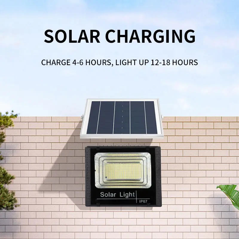 Projecteur Solaire Waterproof Outdoor Lights Wall Mounted 25W 50W 100W 200W 300W 500W 600W 800W 1000W Solar Floodlights
