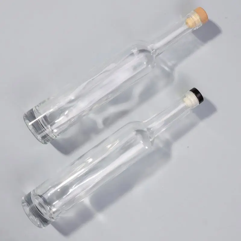 Vanjoin 375ml round ice fruit wine slim glass bottle with screw top and cork