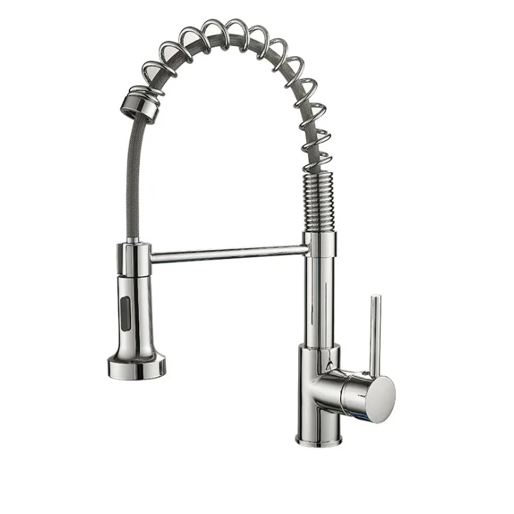 Kitchen Brass Taps Spring Pull Down Kitchen Faucet Water Taps Copper Kitchen Mixer