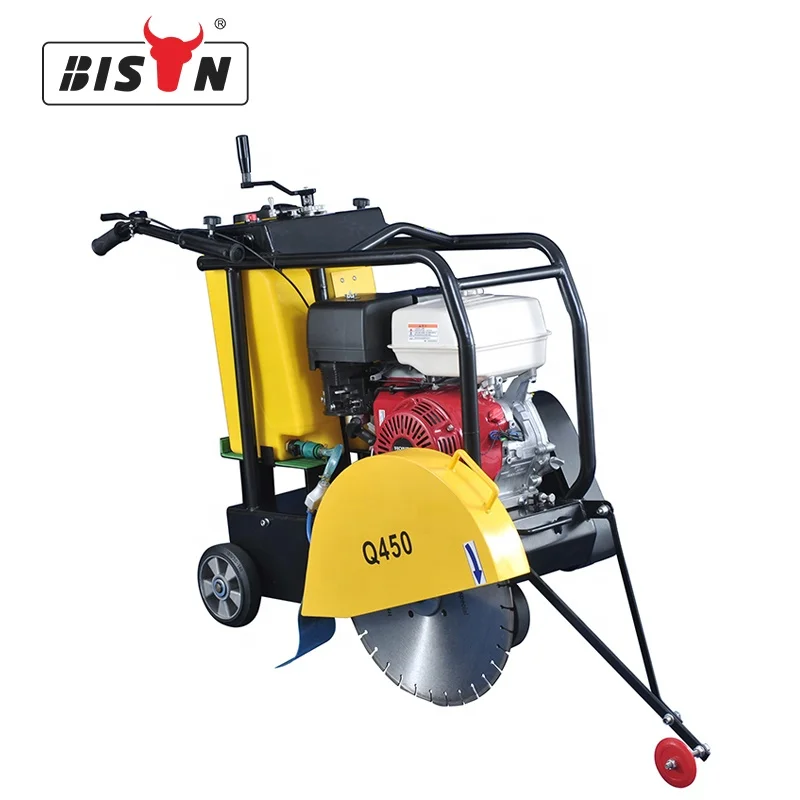 BISON push walk behind small concrete road floor saw 450