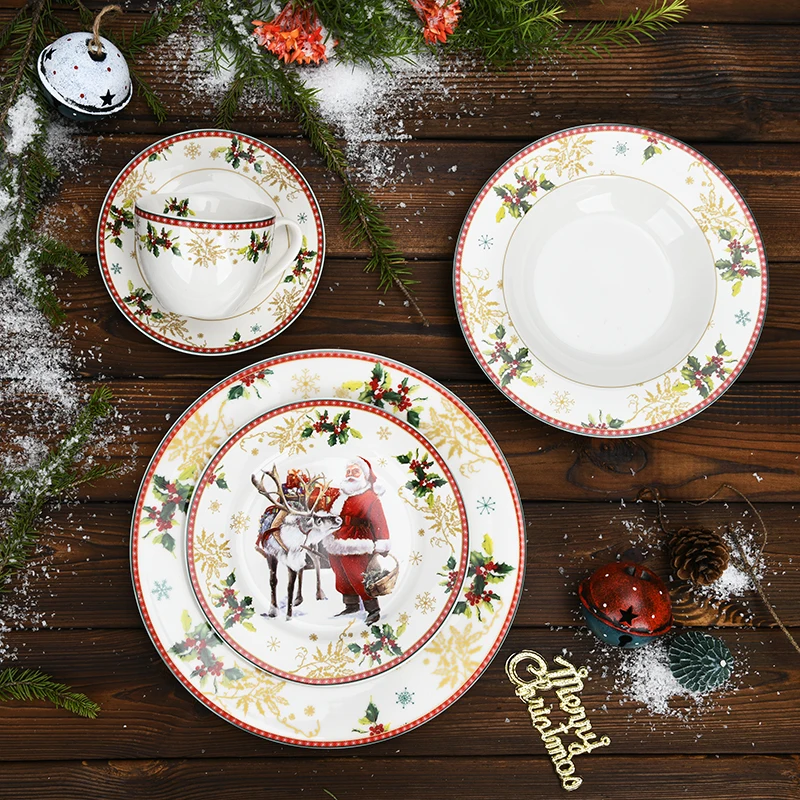 hot plates bone china crockery ceramic christmas dinnerware