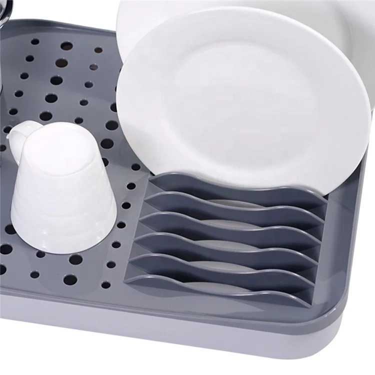 Hot Sale Plastic Dish Drainer Detachable PP Plastic Dish Drainer Rack With Drainboard Kitchen Dish Rack