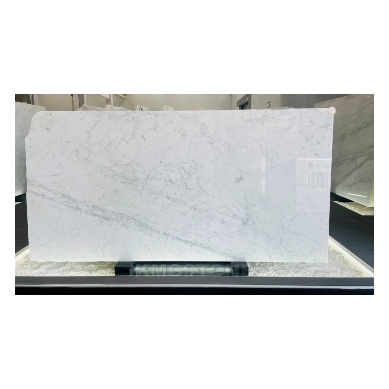 Carrara White Porcelain Marble Slab Natural Calcite Big Slab for Kitchen Floor Polished Surface Finish for Apartment Villa Use