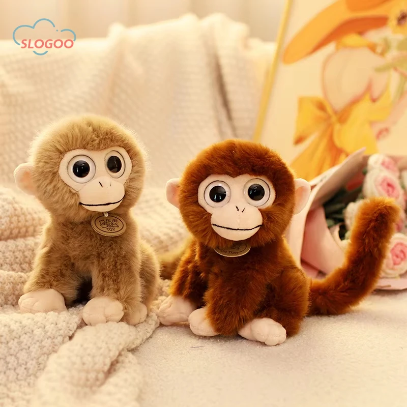 Fluffy Soft Monkey Plush Toy Stuffed Animals Cuddly Lovely Furry Peluche Realistic Monkey Plushie