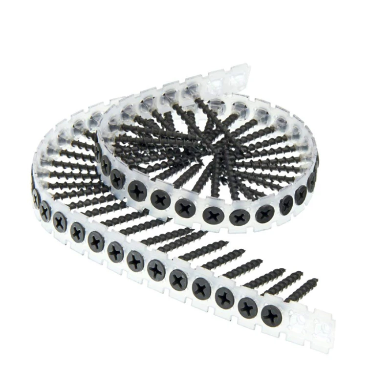 Cheap Price Steel 35mm Black Phosphated Collated Drywall Screws with Plastic Strip