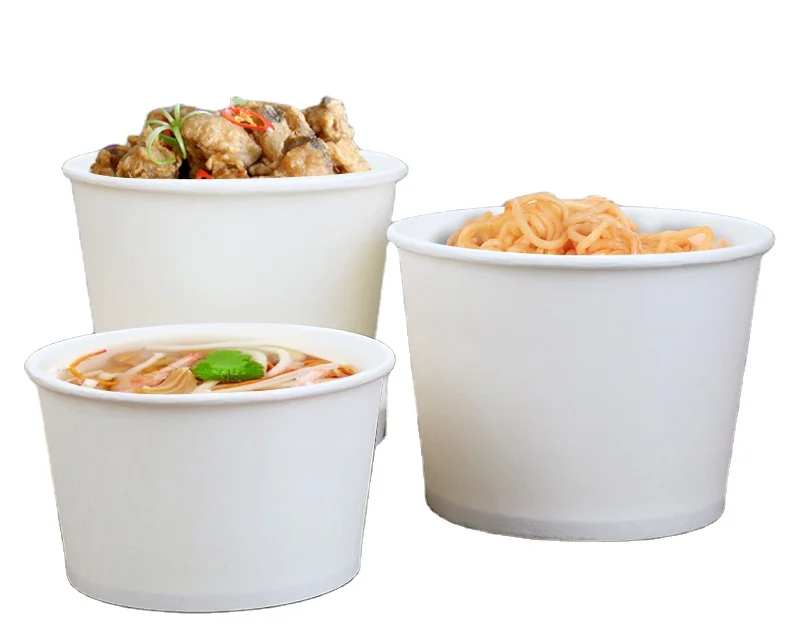 Custom Print 8oz 12oz 16 oz 26oz 32oz Take Away White Kraft Paper Soup Cup