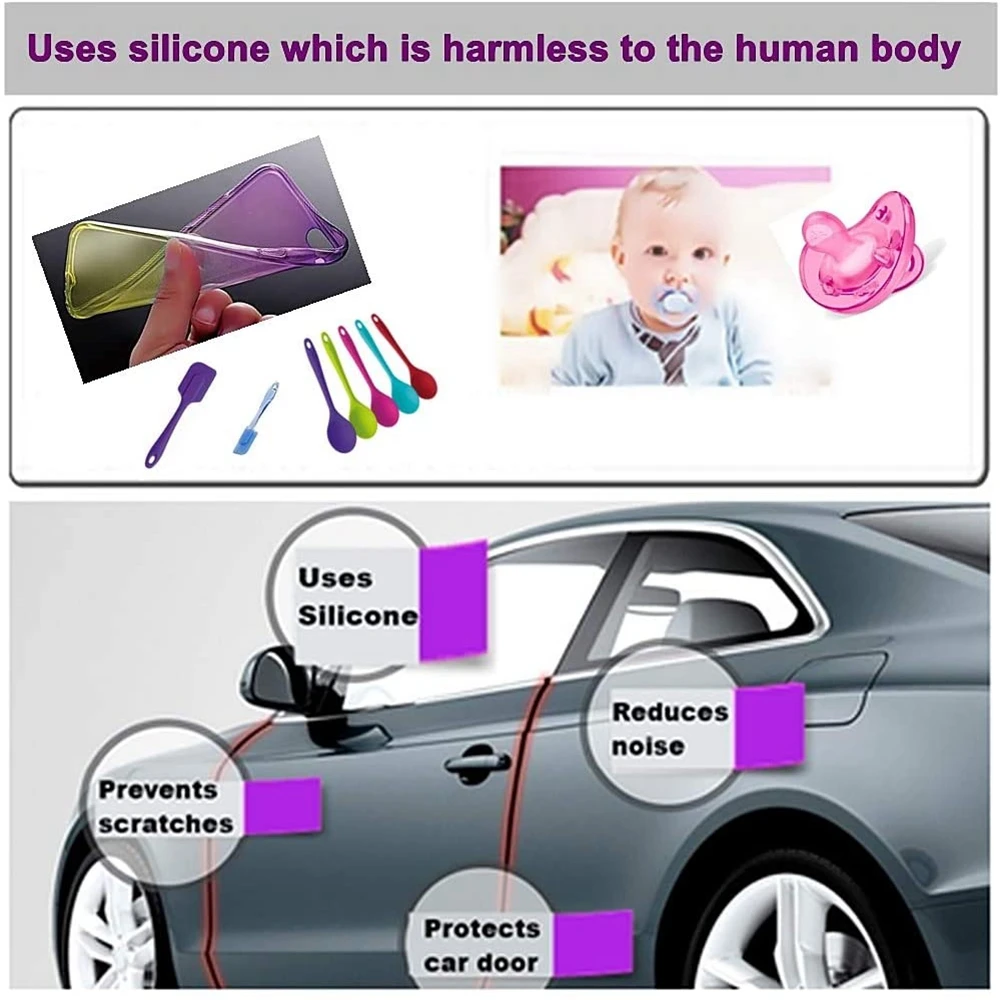 Rubber U Shape Car Door Edge Guard Trim Universal Fit Silicone Seal Protector Door Edge Guard Scratch Strip Protector