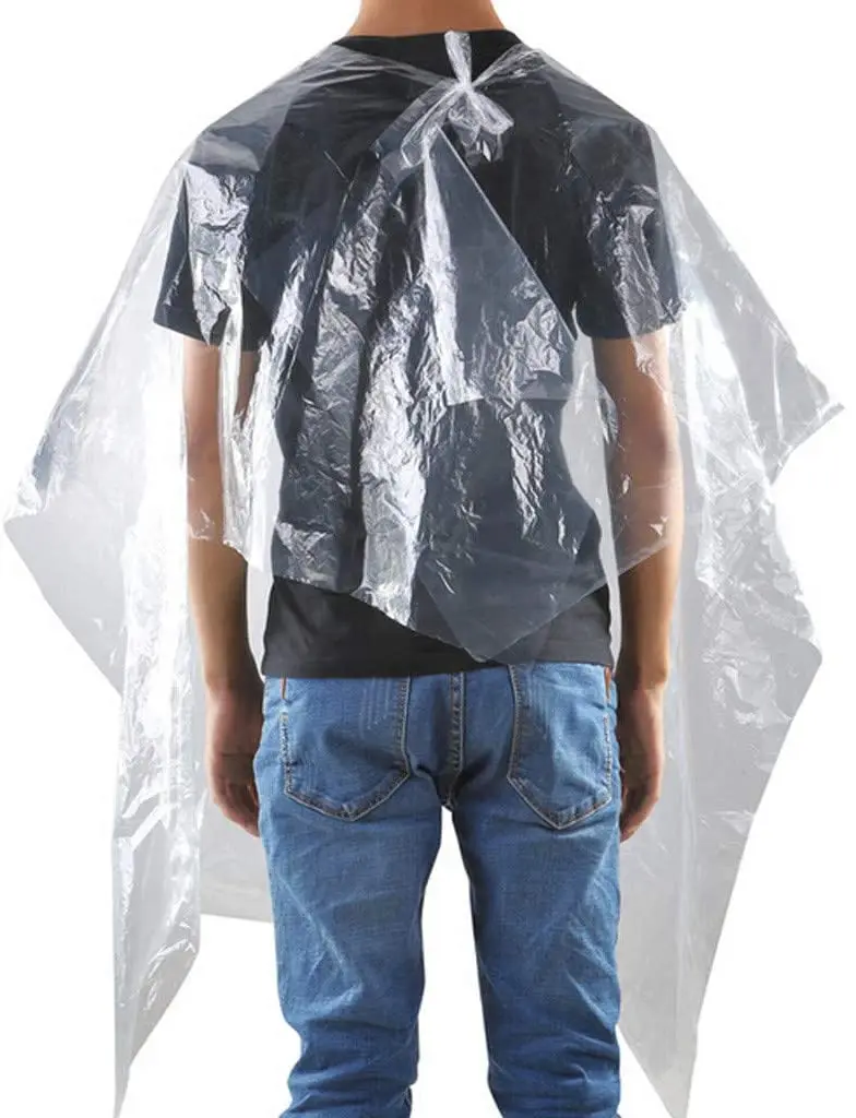 
130*160cm Professional Barber Cape Waterproof Disposable Hair Salon Capes Washing Pads Shampoo Cape (50PC) 