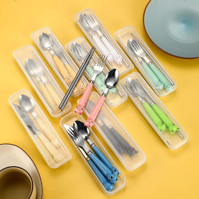 Набор столовых приборов из нержавеющей стали с керамической ручкой