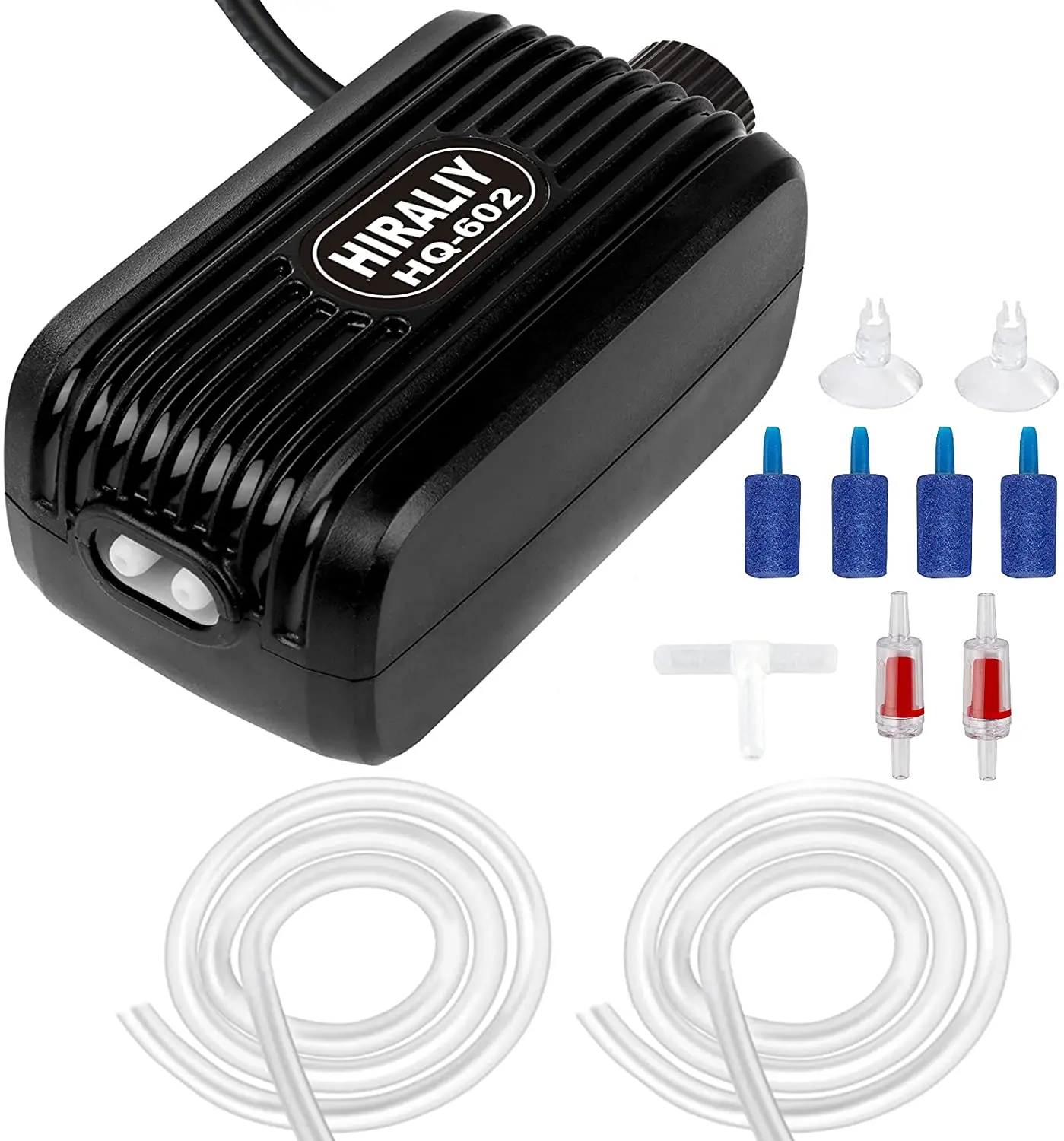 Aquarium Air Pump Fish Tank Air Pump with Dual Outlet Adjustable Air Valve Ultra Silent
