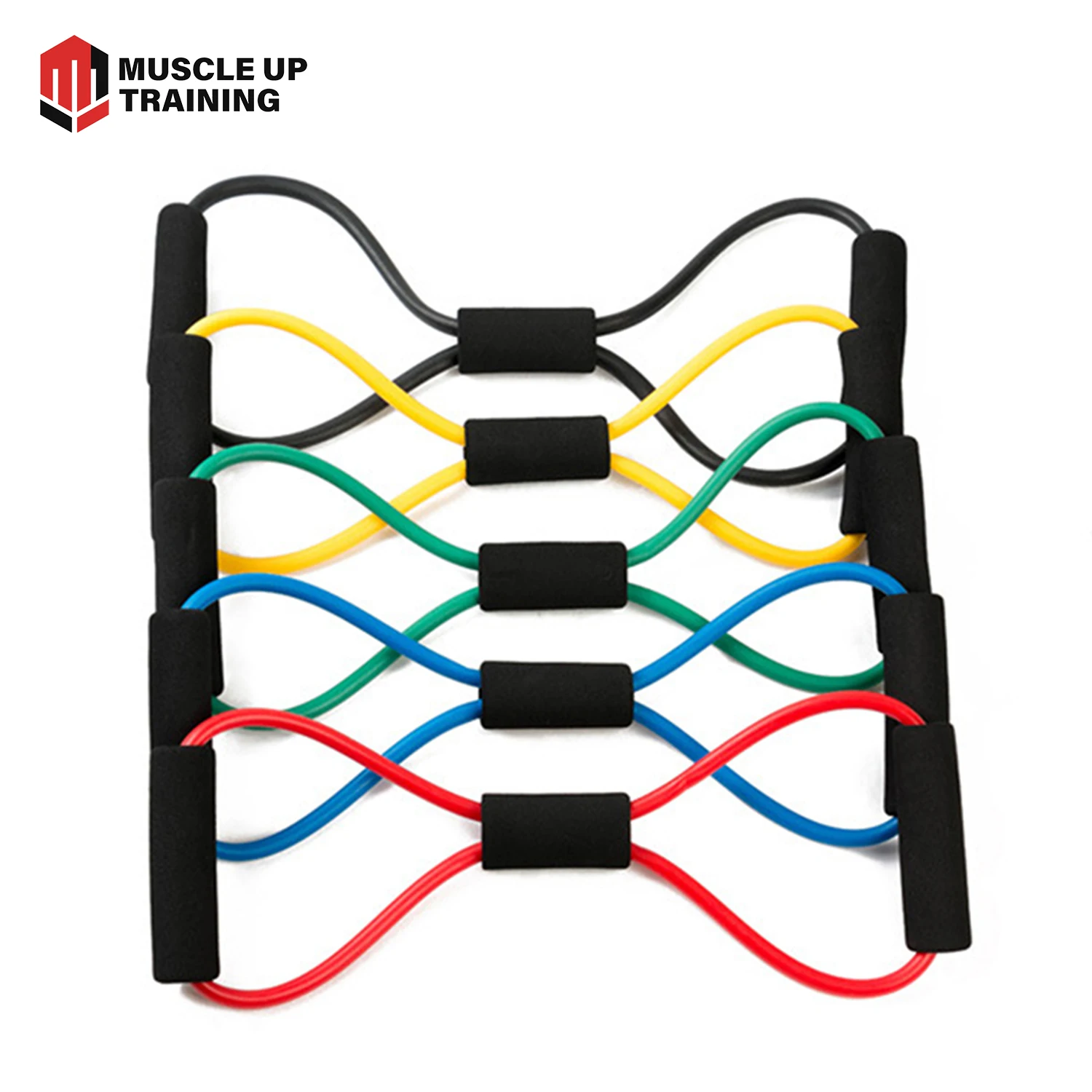 Muscle up Training Fitness X Cross Shaped Resistance Band Tube Set in Stock 500 Pcs Nantong/ Shanghai Etc Welcomed CN;JIA