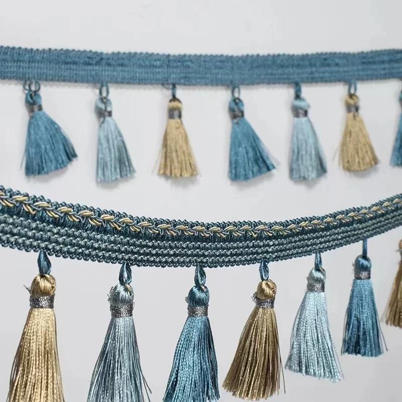 Stocked colorful sewing tassels lace  accessories pom pom trim for curtain new decorative tassels