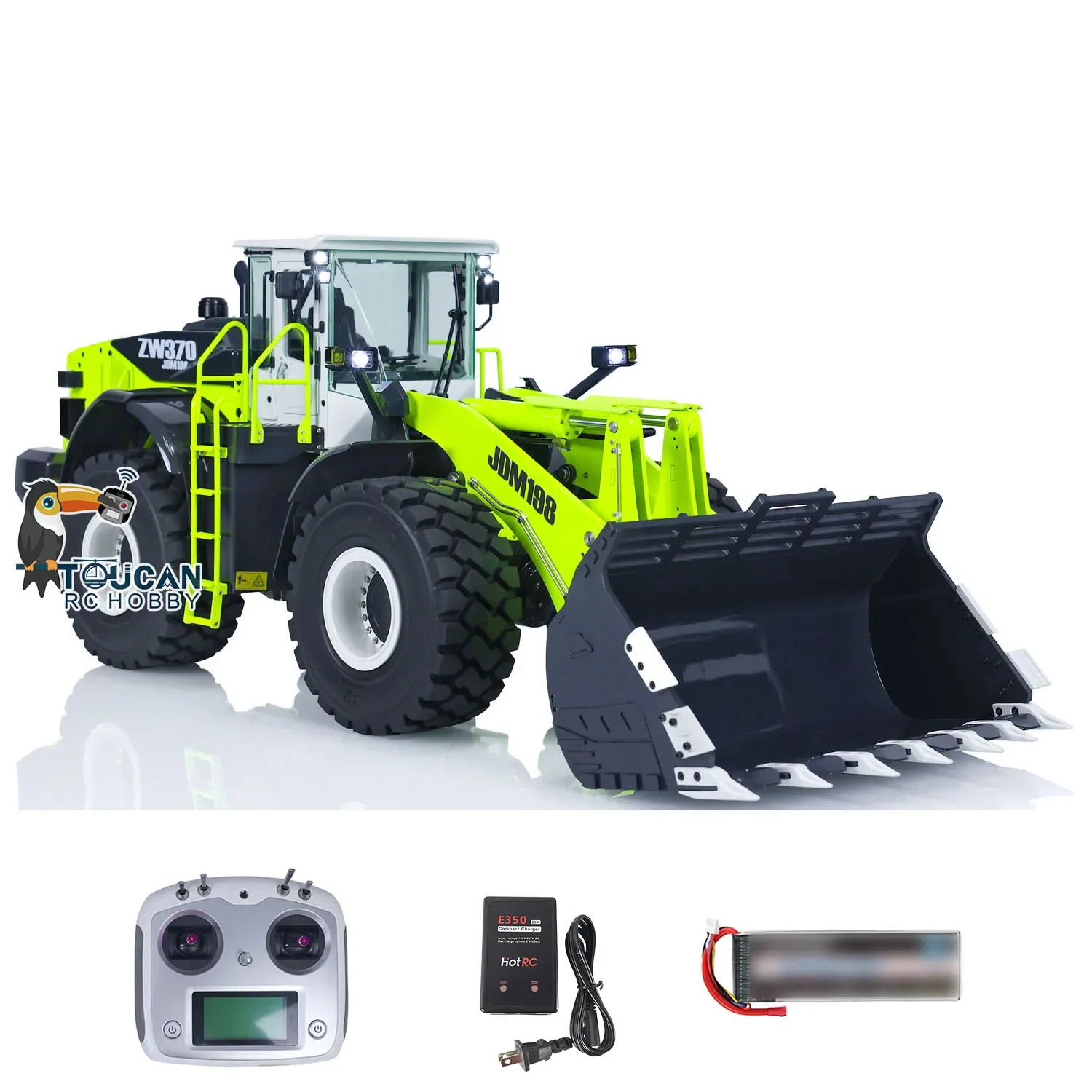 Toys JDM-198 1/14 Metal ZW370 RC Hydraulic Loader TOUCAN HOBBY Controlled Construction Truck 2-Speed Transmission Car for Boy