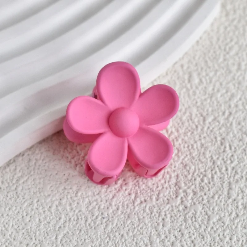 Jiamu New Korean Style 3.5cm Candy Color Matte Flower Hair Claw Clips For Women Girls Small Flower Hair Claws Accessories