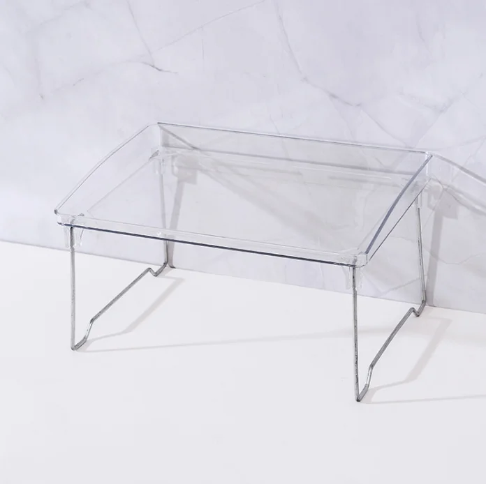 Wholesale Stackable Shower Shelf Plastic Clear Bathroom Organization Multifunctional Foldable Bathroom Rack