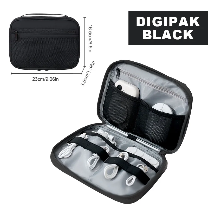 New Portable Digital Wire Accessories Charger Power Bank Storage Pack Organizer Bag Double Tiers Flexible Foldable Tools Storage
