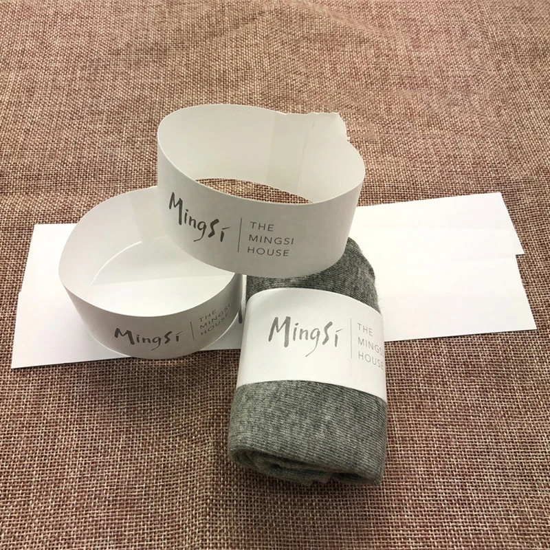 Fsc Certified Custom Printed Logo Paper Cardboard Packaging Sleeve Tag Label Wrapping Card Recycled Sock Sleeve