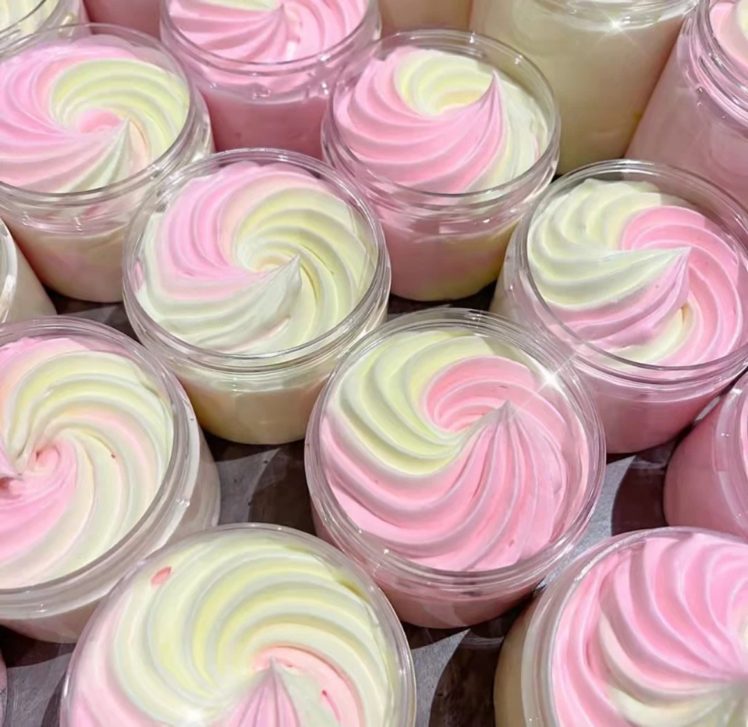 Wholesales Private Label Body Scrub OEM Body Butter Organic Whipped Shea Body Butter with a Nice Jars Container