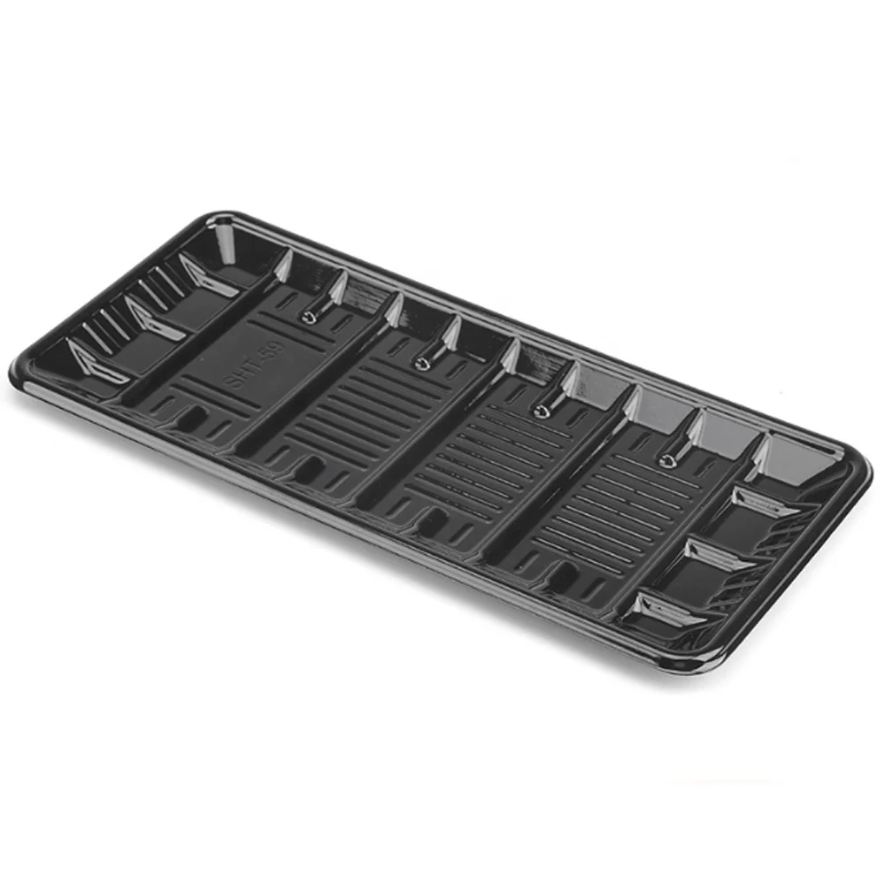 Best selling black RPET/PET biodegradable fruit and carrot tomato  disposable plastic vegetable tray