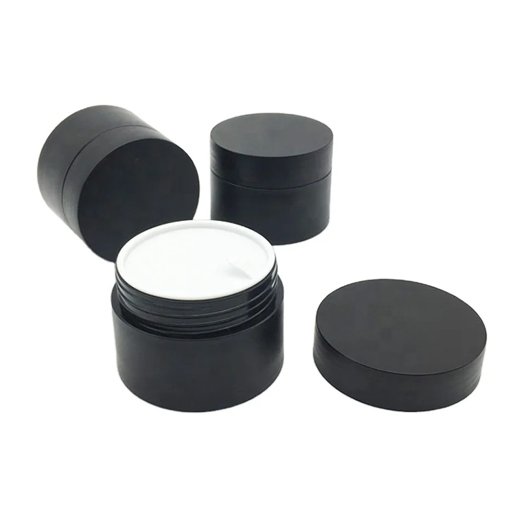 
 Акриловая пустая цветная пластиковая черная Косметическая баночка для крема, 15 мл, 5 г, 15 г, 30 г, 50 г, с шелкографией под заказ   (62351357078)