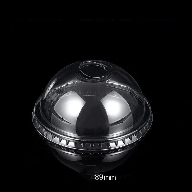 Wholesale 90mm dome pet cheap disposable dispenser clear paper cup lid cover