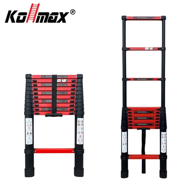  12.5 Ft portable aluminum telescopic retract folding double side ladder