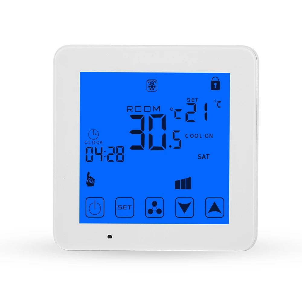 Digital Smart WIFI Touch Screen Electronic Cooling Thermostat for FCU/Central Air Conditioner /HVAC