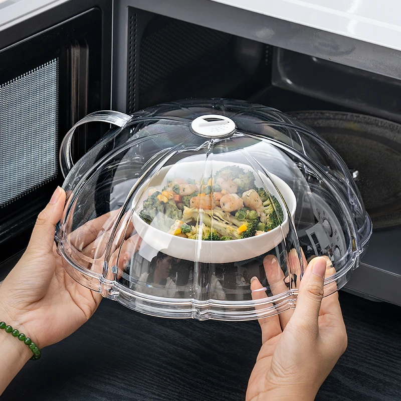kitchen plastic transparent reusable dome fresh keeping microwave splatter cover for food pallet dish covers bpa free